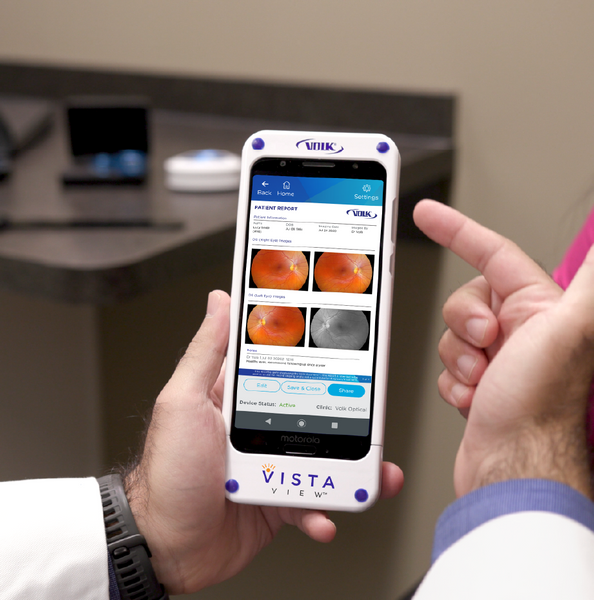 Add red-free filters, make notes on your findings, review patient history, and consolidate into a password protected report, ready to share anytime. The VistaView is a portable fundus camera that does it all!